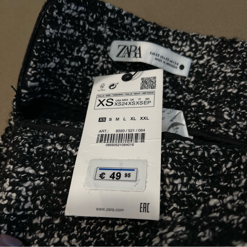 Zara textured tweed pencil skirt ankle length - Picture 2 of 12